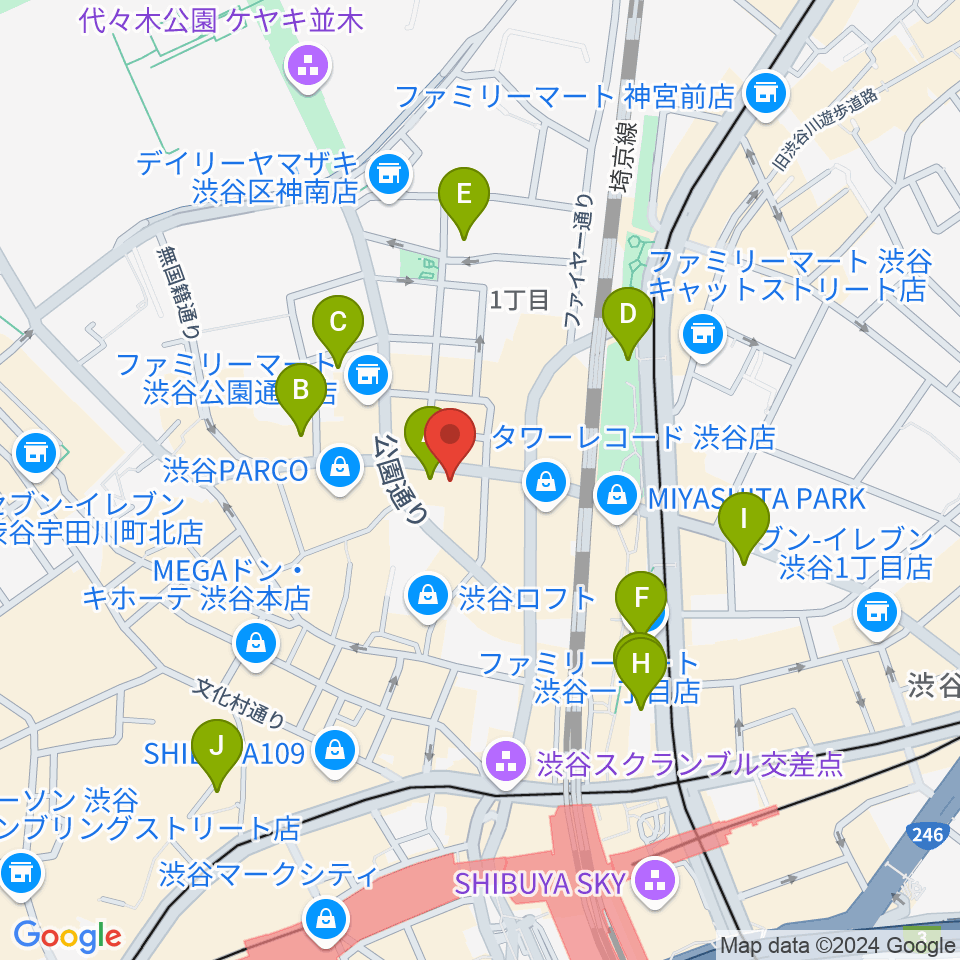 シアーミュージック渋谷校周辺のホテル一覧地図