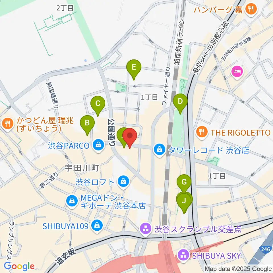 シアーミュージック渋谷校周辺のホテル一覧地図