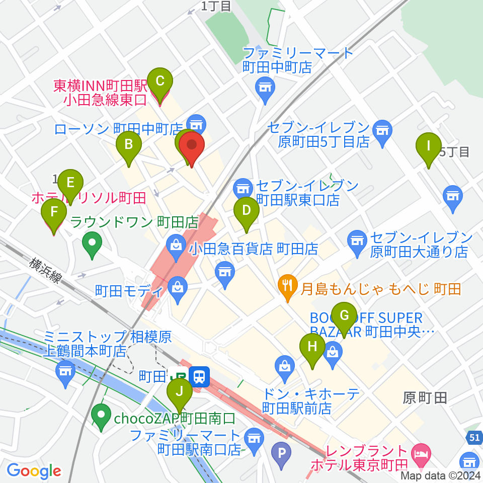 シアーミュージック町田校周辺のホテル一覧地図