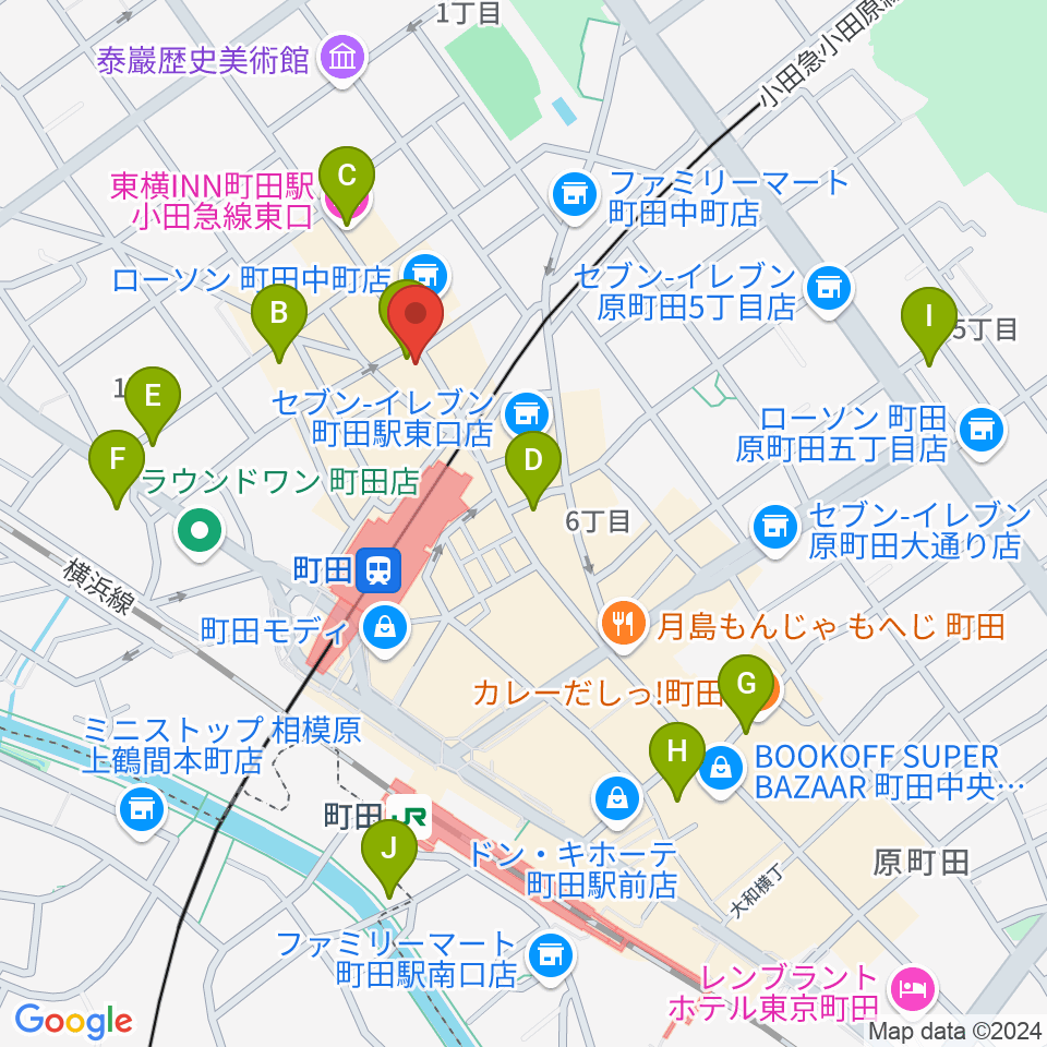 シアーミュージック町田校周辺のホテル一覧地図