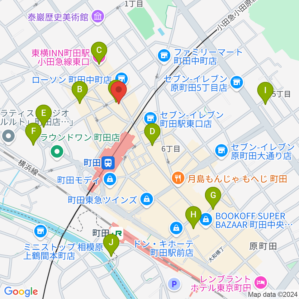 シアーミュージック町田校周辺のホテル一覧地図