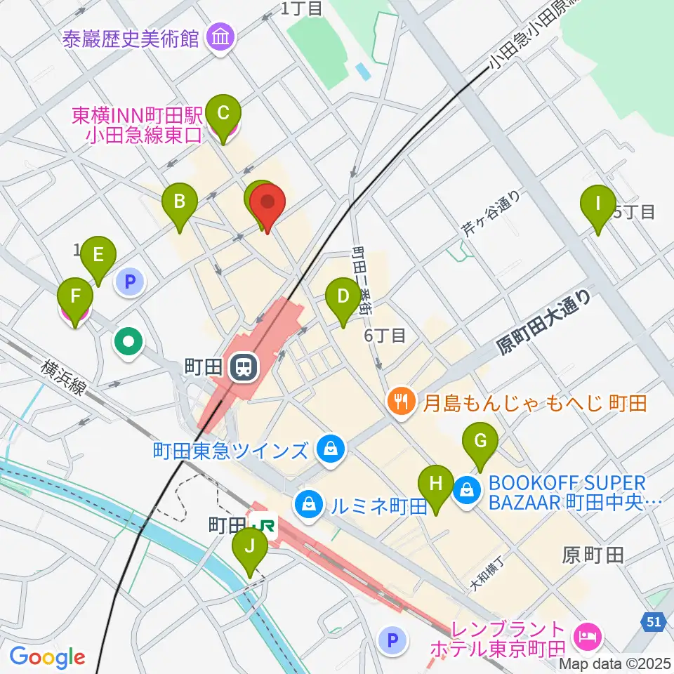 シアーミュージック町田校周辺のホテル一覧地図