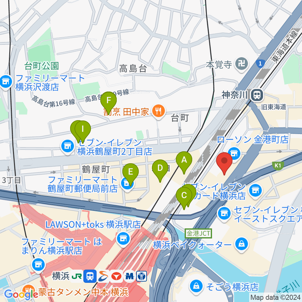 シアーミュージック 横浜校周辺のホテル一覧地図