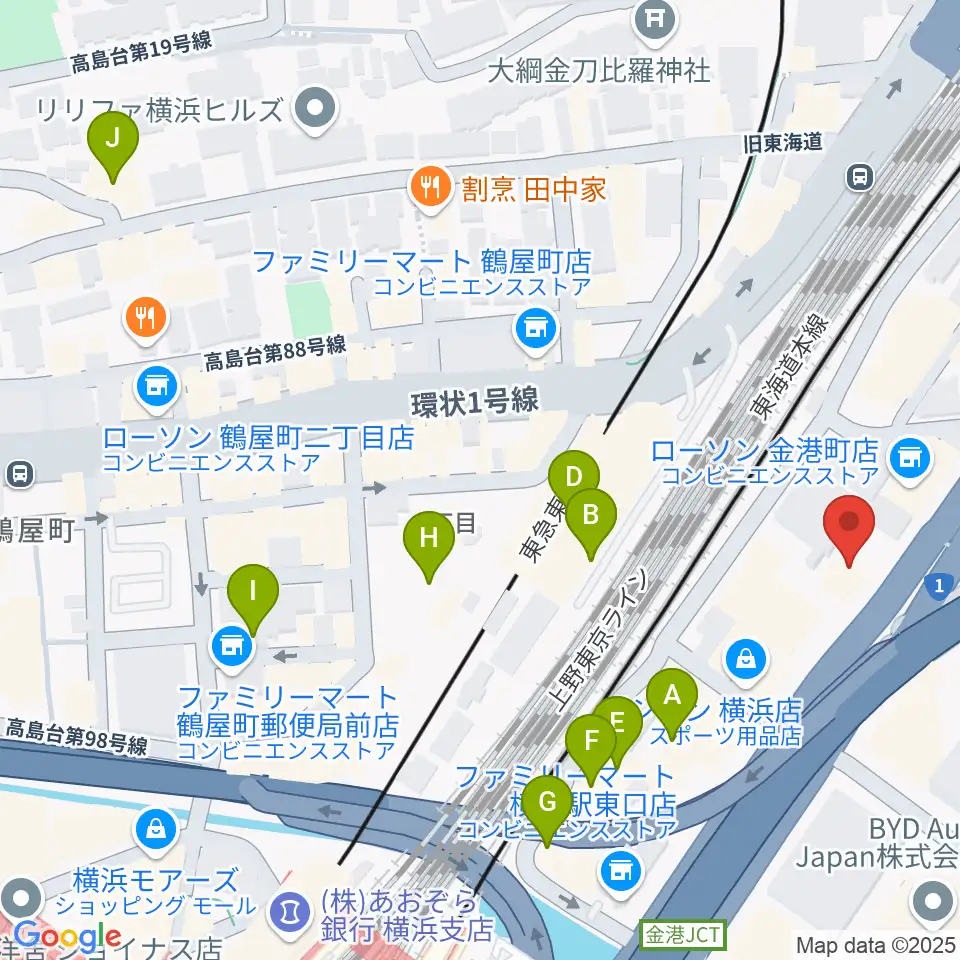 シアーミュージック 横浜校周辺のホテル一覧地図