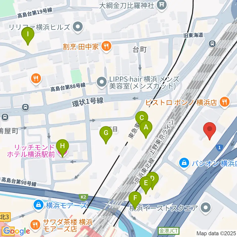 シアーミュージック 横浜校周辺のホテル一覧地図