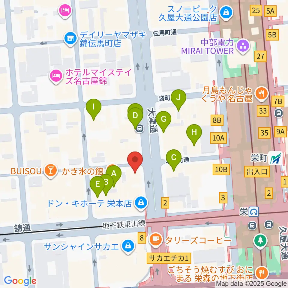 シアーミュージック 栄校周辺のホテル一覧地図