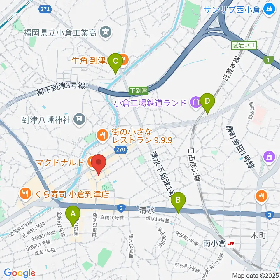 スズキ・メソード北九州 ヴァイオリン教室周辺のホテル一覧地図