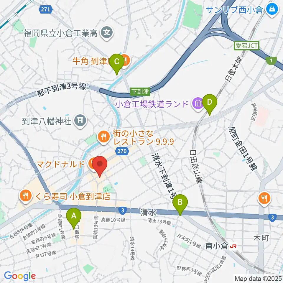 スズキ・メソード北九州 ヴァイオリン教室周辺のホテル一覧地図