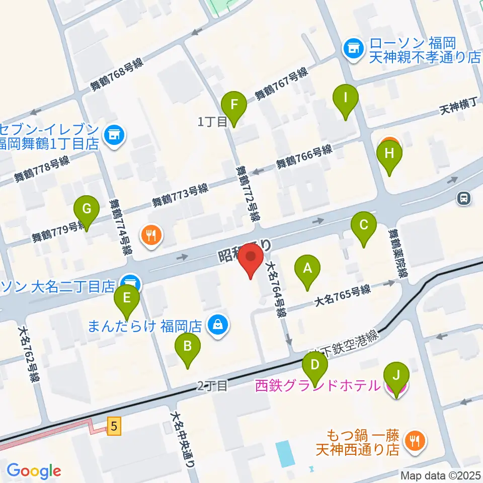 シアーミュージック福岡天神校周辺のホテル一覧地図