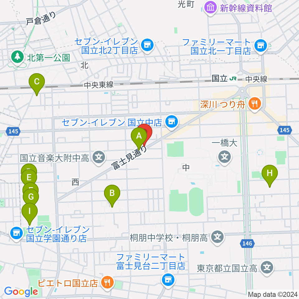 スズキ・メソード国立教室周辺のホテル一覧地図