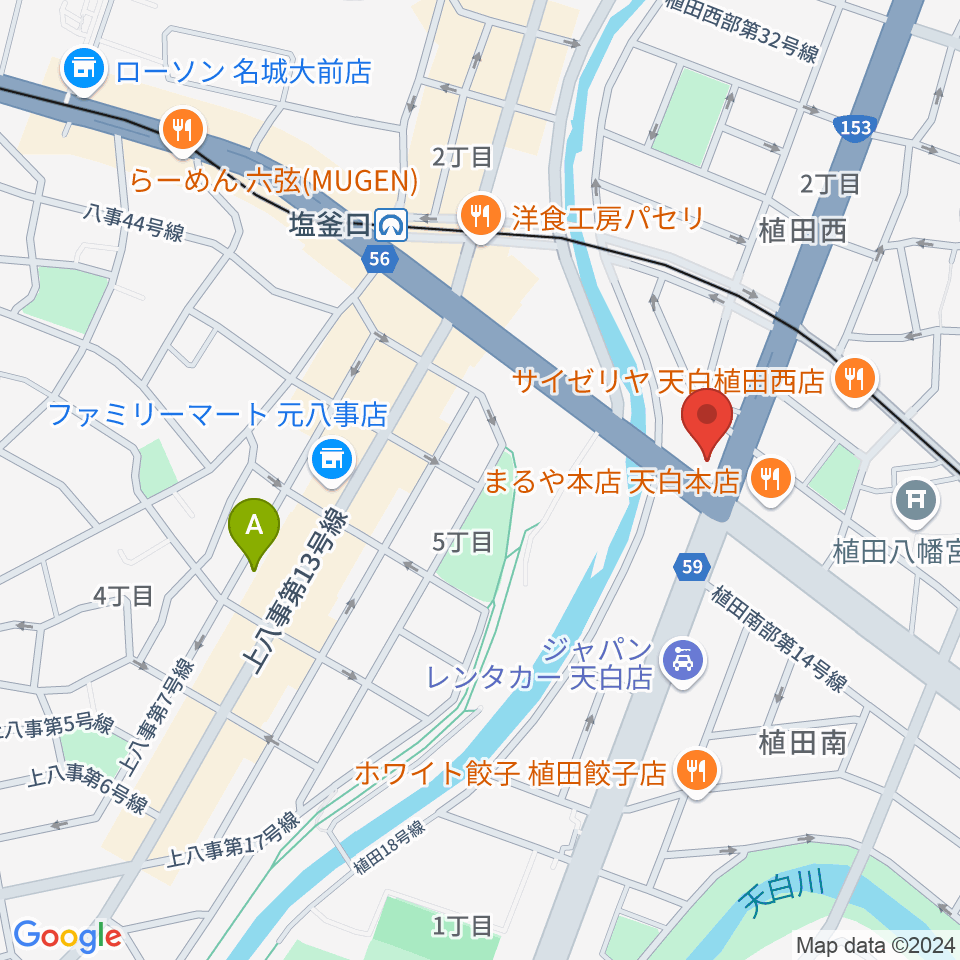 第一楽器 植田店周辺のホテル一覧地図