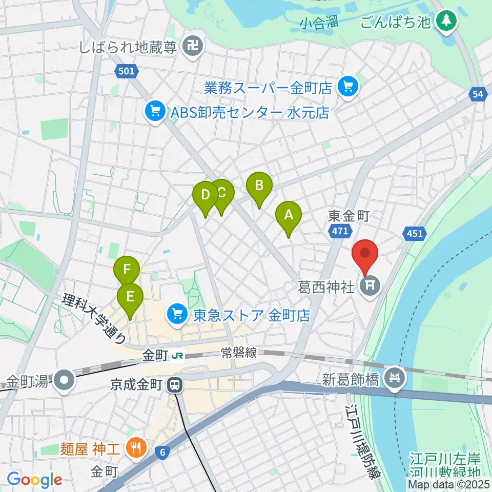 うえのおんがくじゅく かなまち周辺のホテル一覧地図