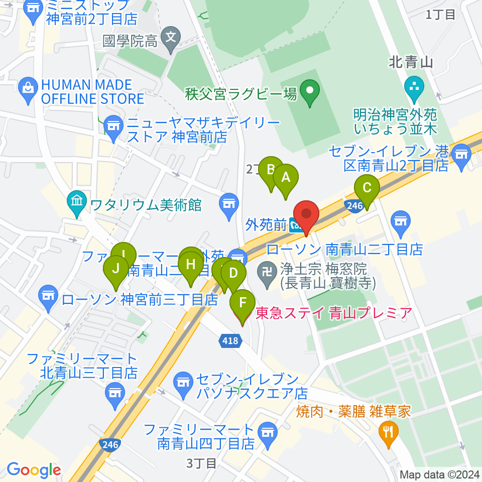 ココデシカ周辺のホテル一覧地図