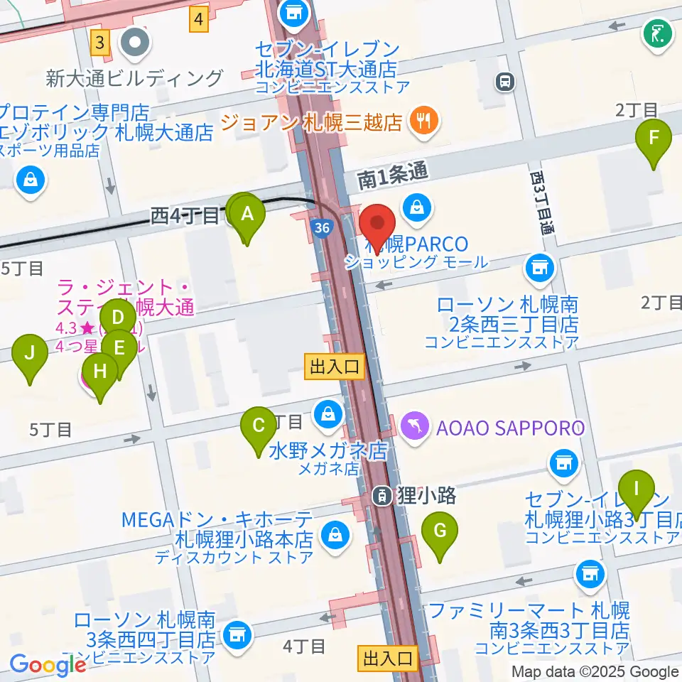 島村楽器 札幌パルコ店 周辺のホテル一覧地図