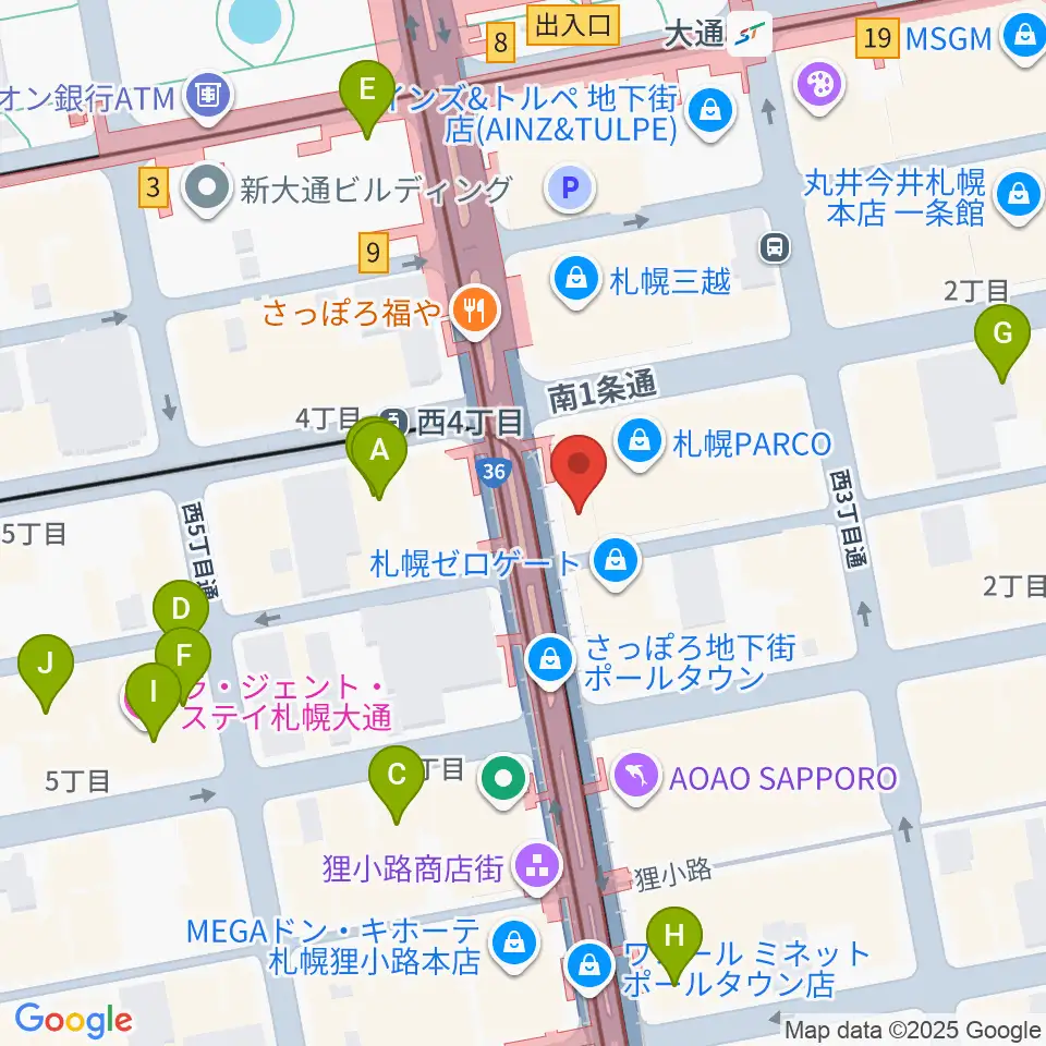 島村楽器 札幌パルコ店 周辺のホテル一覧地図