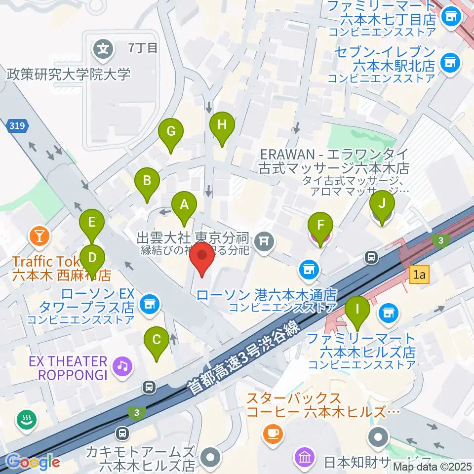クロスコ六本木スタジオ周辺のホテル一覧地図