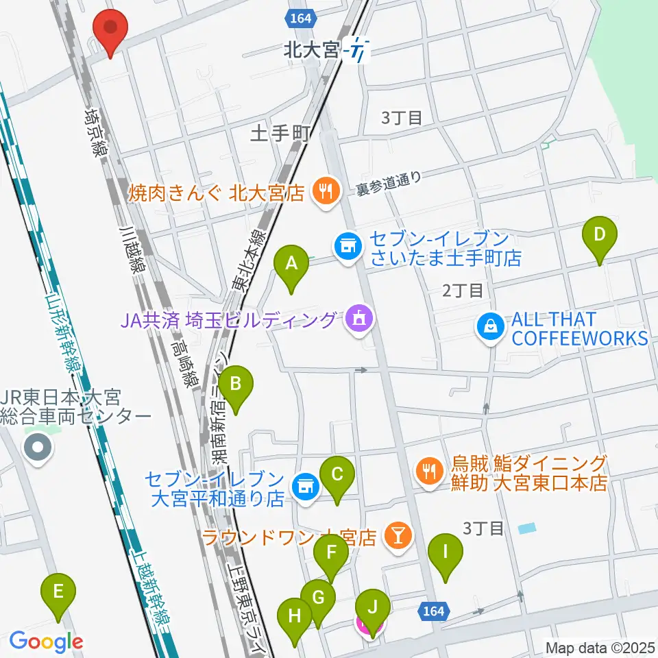 パンダスタジオさいたま周辺のホテル一覧地図