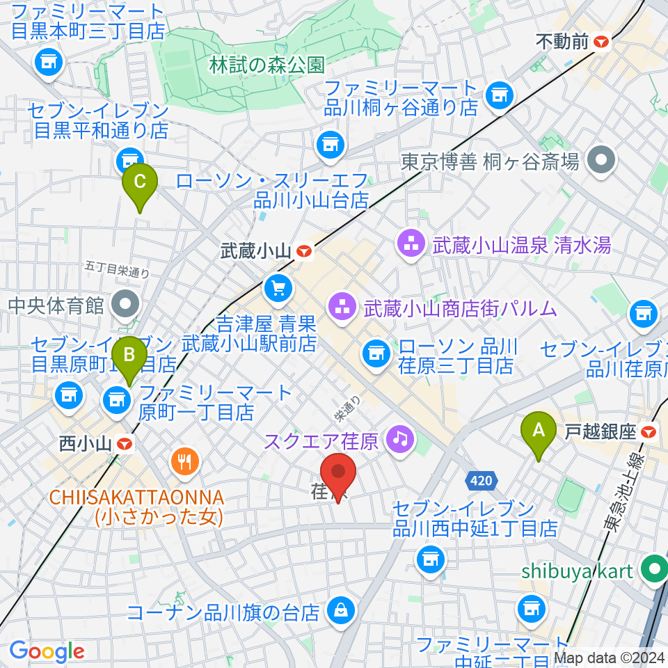 スタジオエルヴール周辺のホテル一覧地図