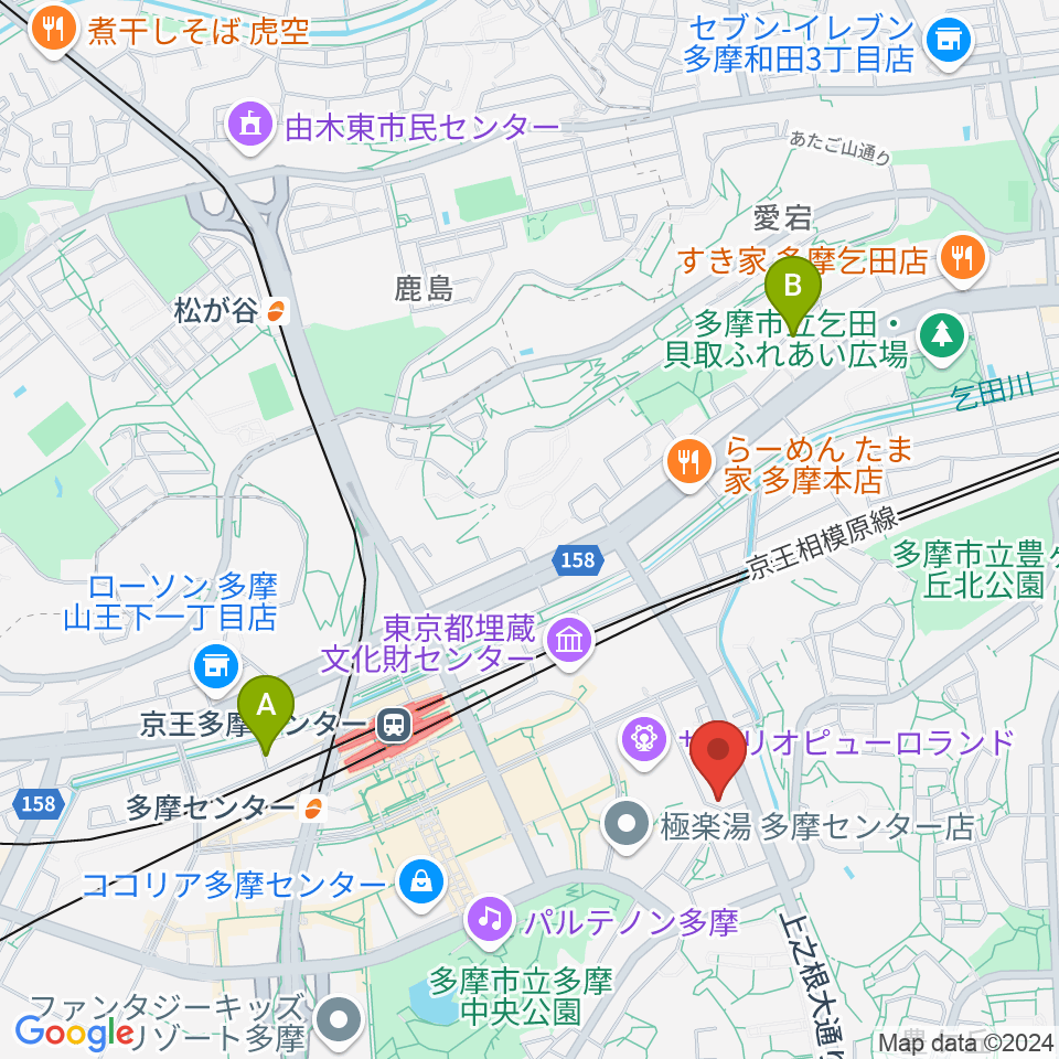 多摩コルコバード周辺のホテル一覧地図