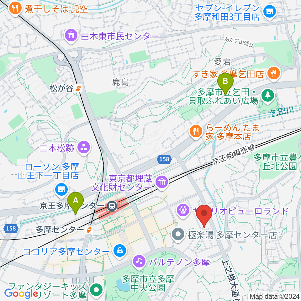 多摩コルコバード周辺のホテル一覧地図