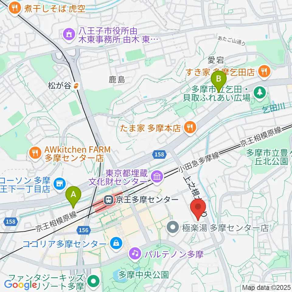 多摩コルコバード周辺のホテル一覧地図