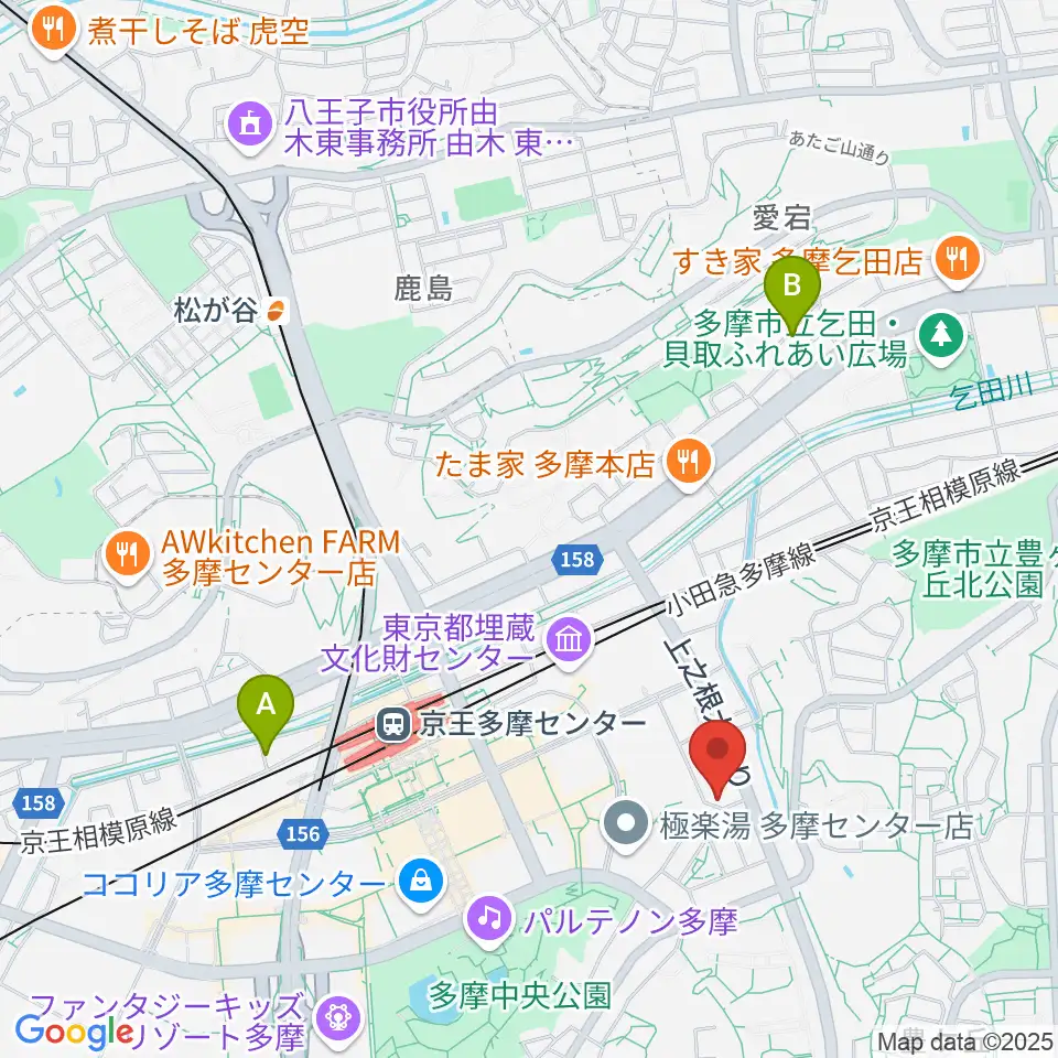 多摩コルコバード周辺のホテル一覧地図