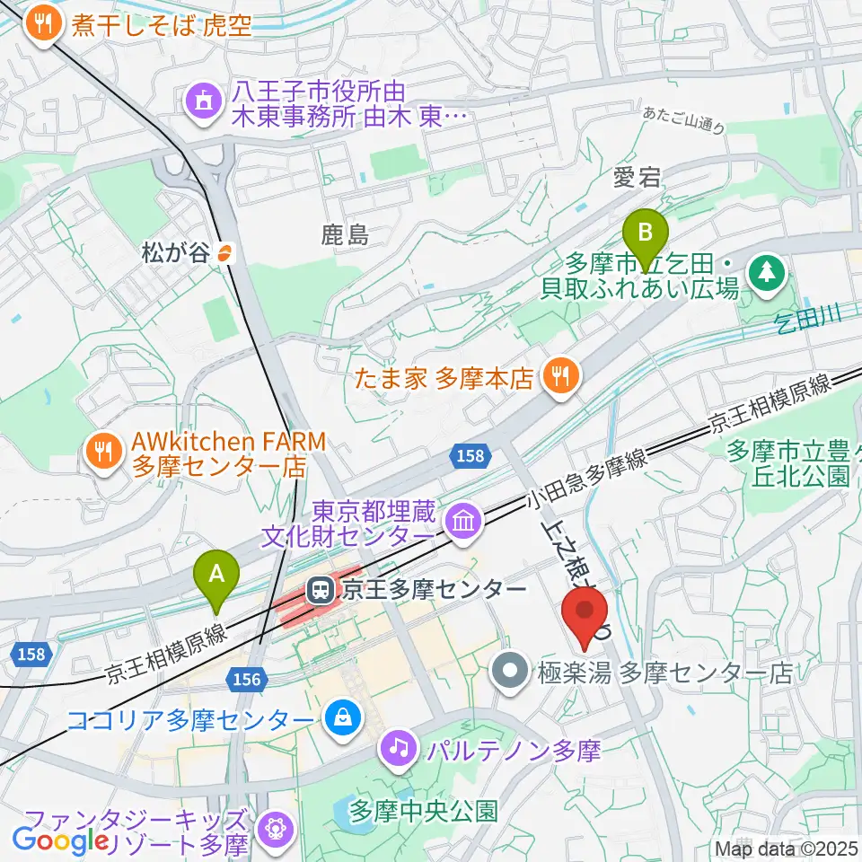 多摩コルコバード周辺のホテル一覧地図