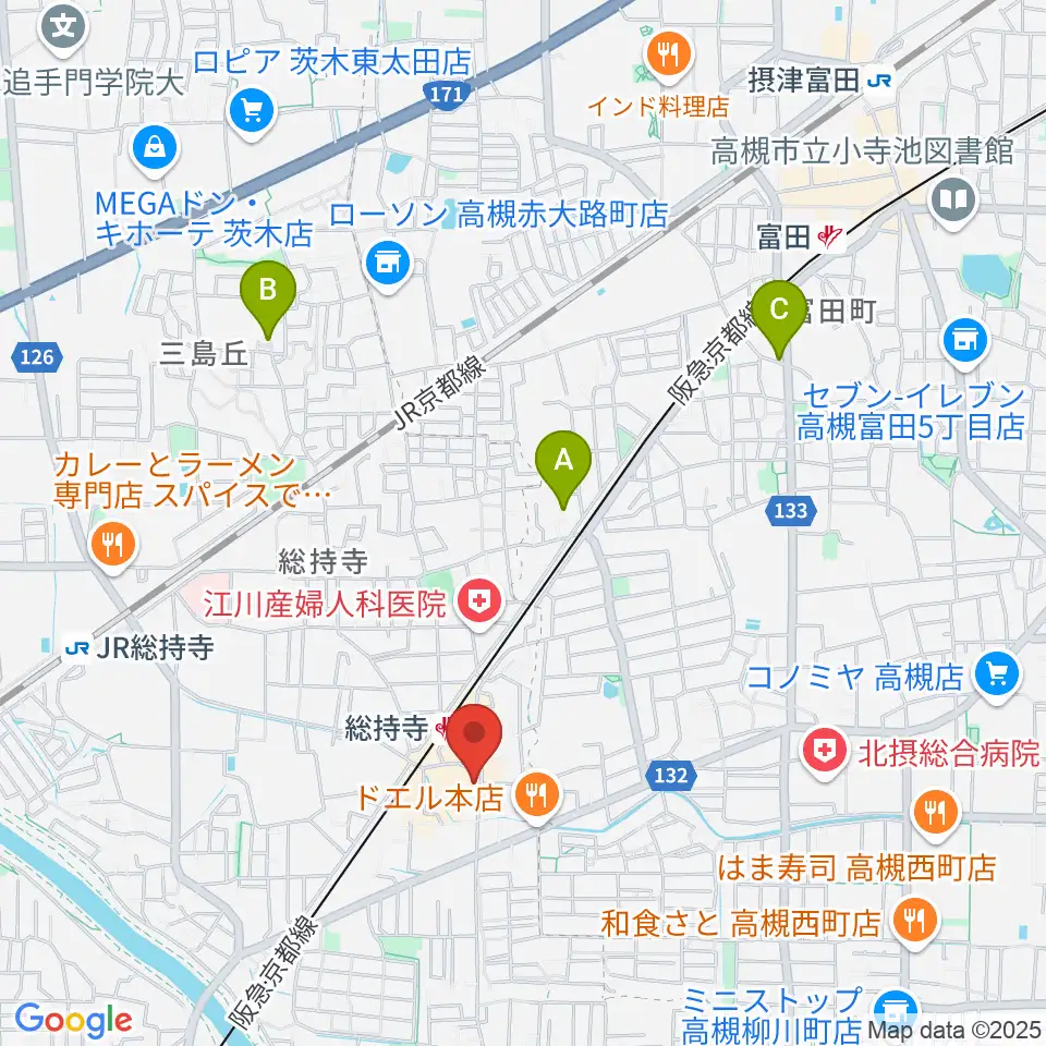 アマービレ楽器周辺のホテル一覧地図