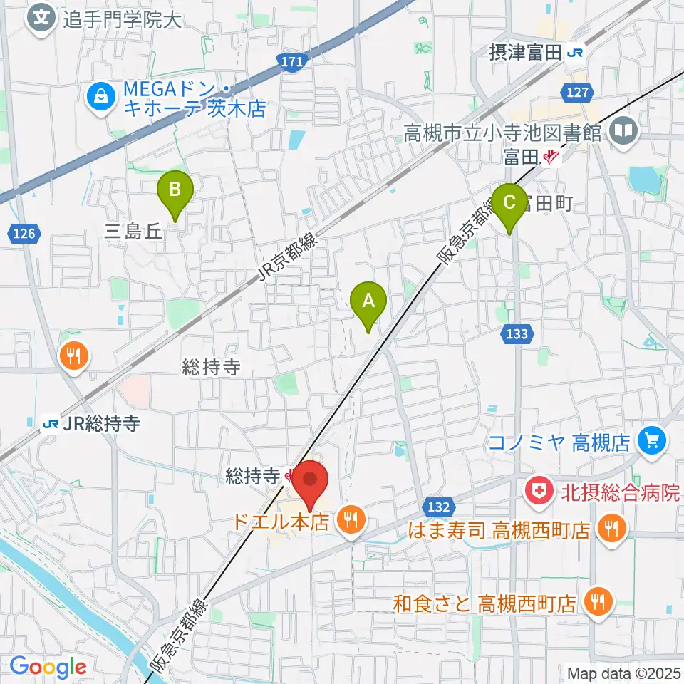 アマービレ楽器周辺のホテル一覧地図
