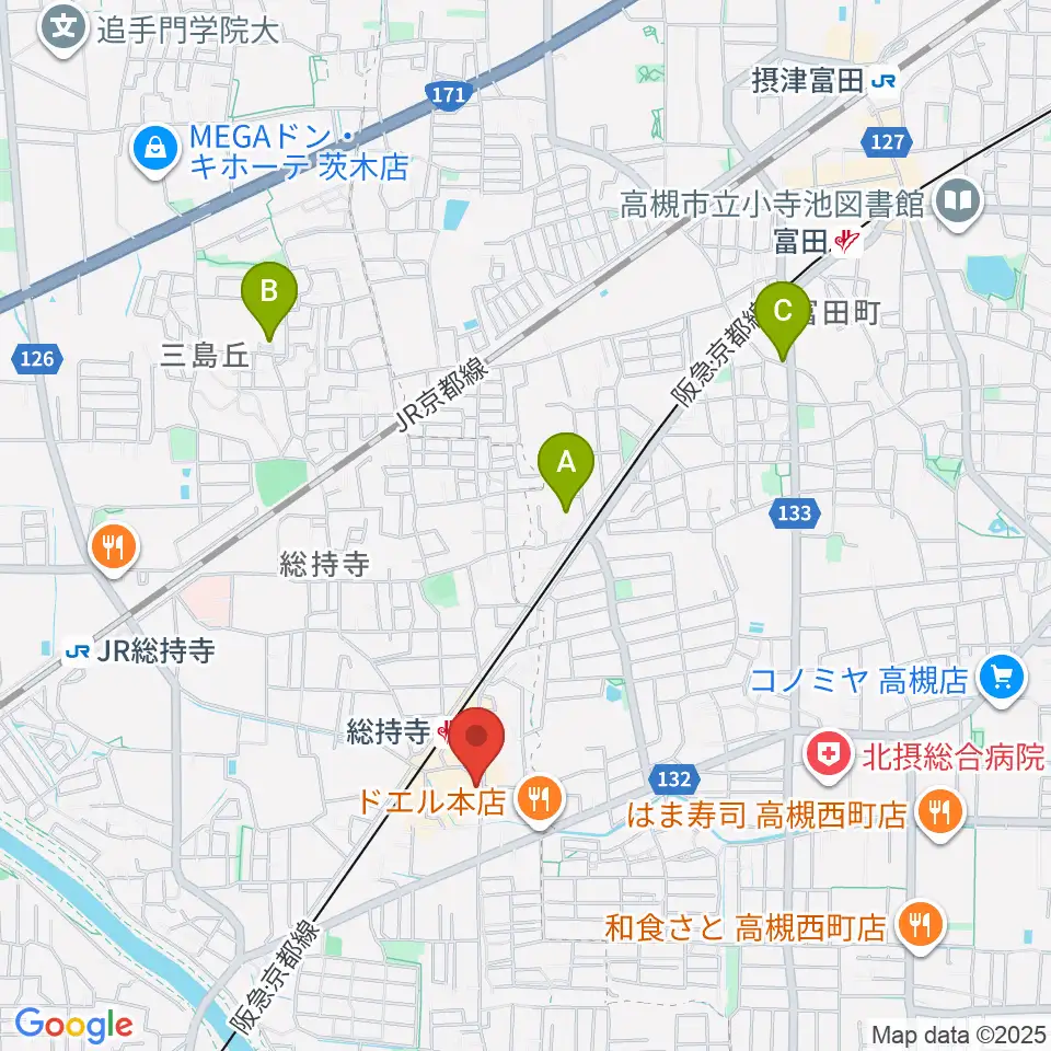 アマービレ楽器周辺のホテル一覧地図