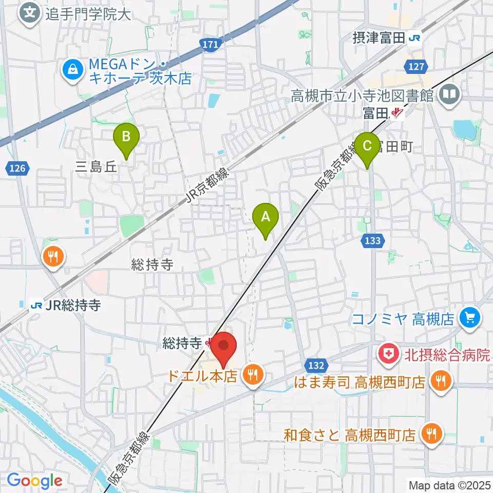 アマービレ楽器周辺のホテル一覧地図