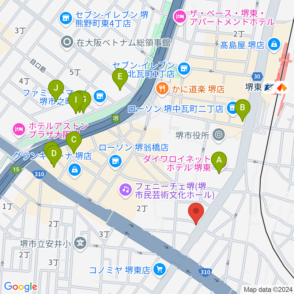 カルロスギター周辺のホテル一覧地図