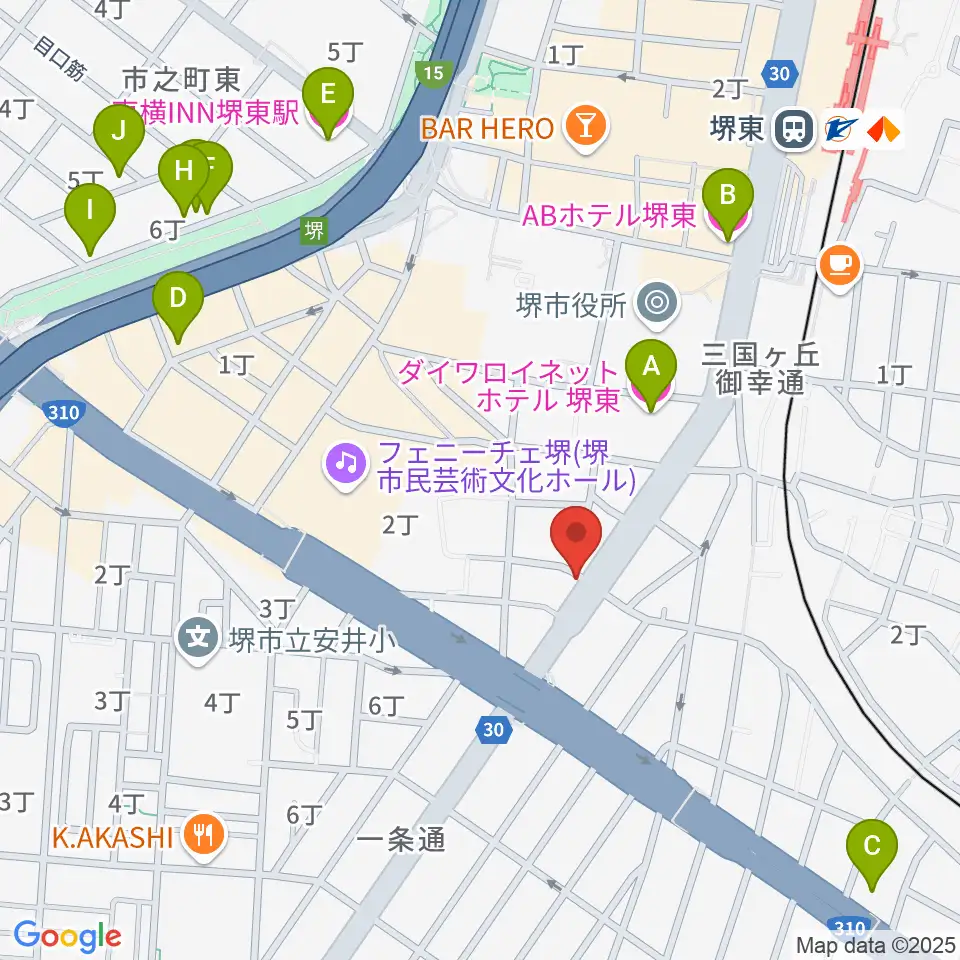 カルロスギター周辺のホテル一覧地図