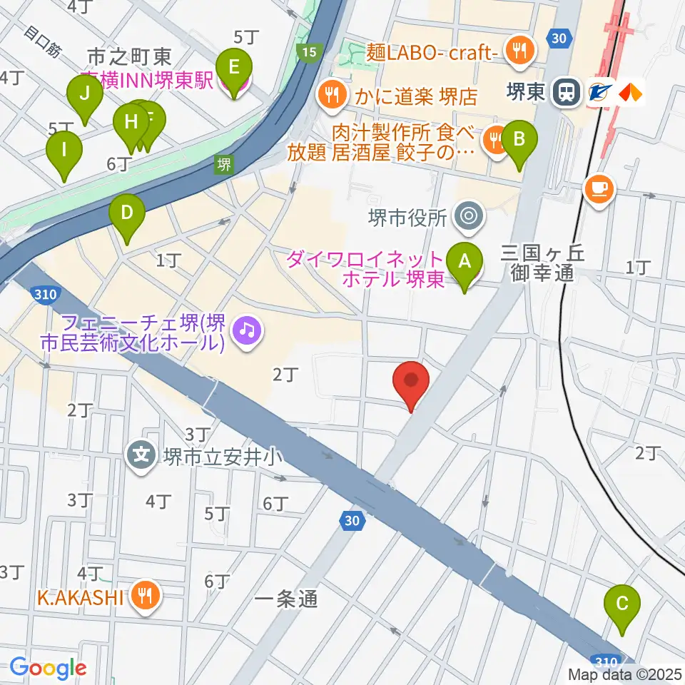 カルロスギター周辺のホテル一覧地図