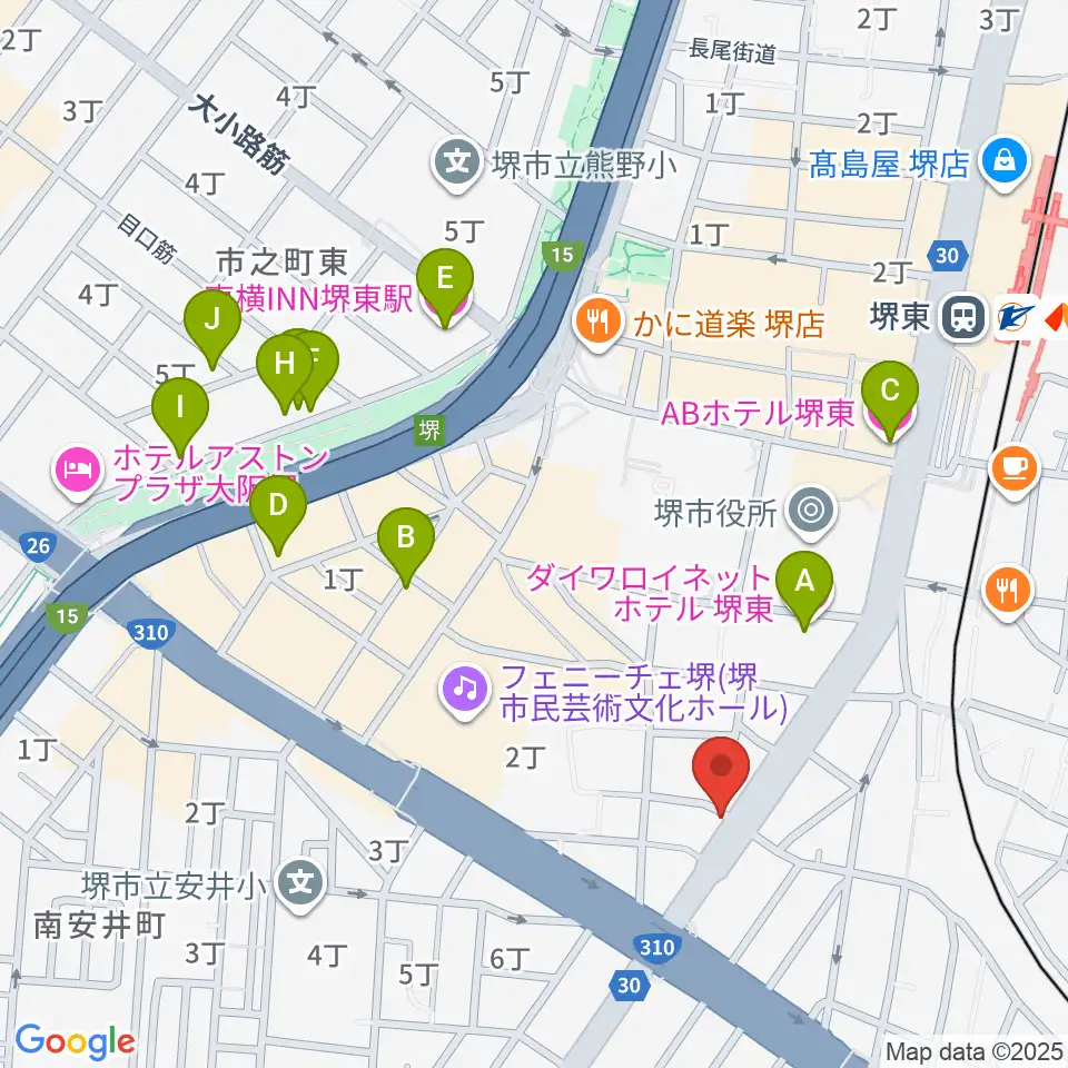 カルロスギター周辺のホテル一覧地図