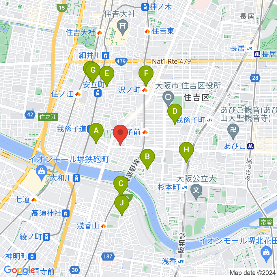 マツモト楽器 管楽器ミュージックスクール周辺のホテル一覧地図