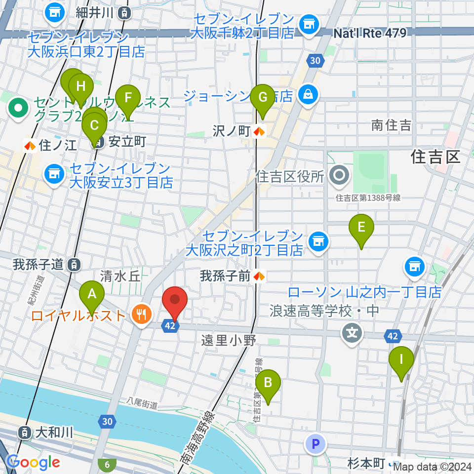 マツモト楽器 管楽器ミュージックスクール周辺のホテル一覧地図