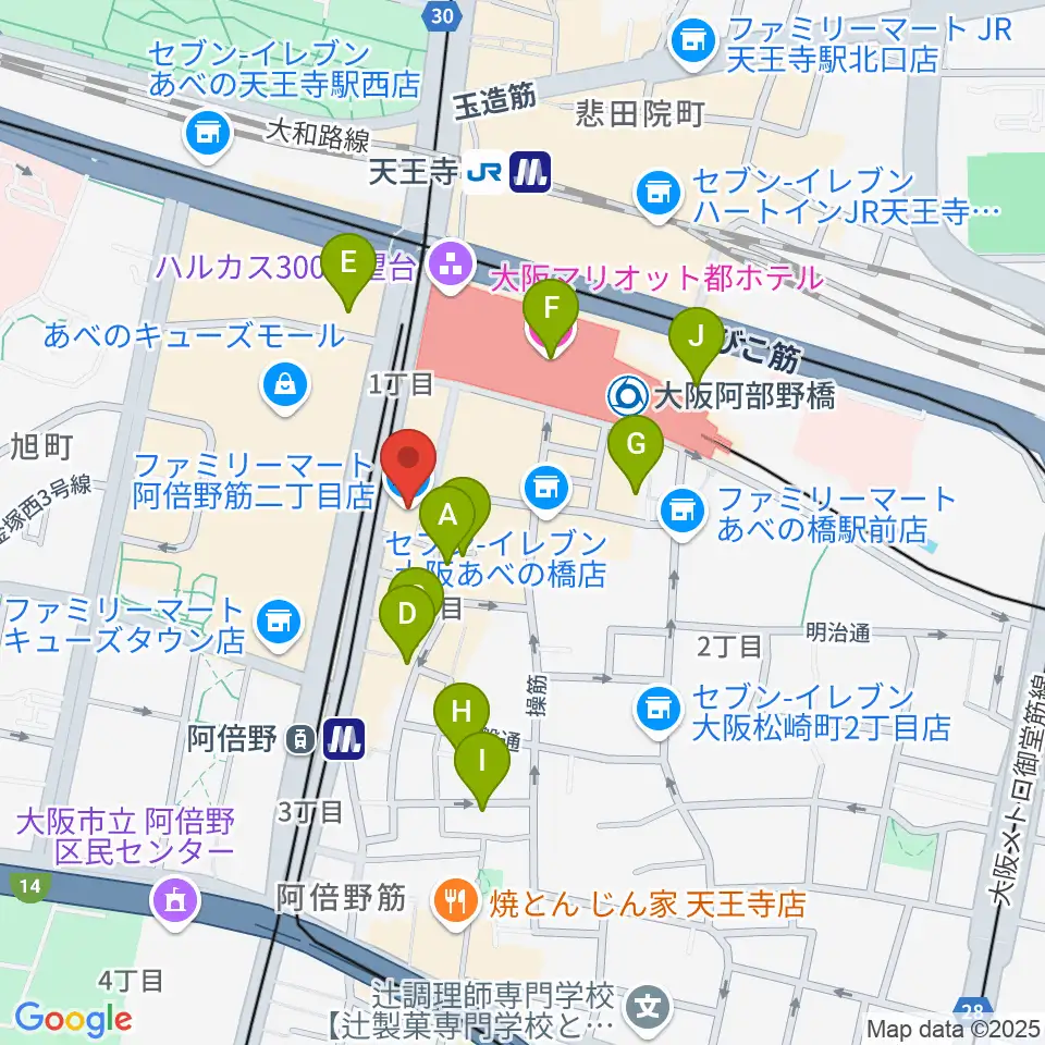 ワタナベ楽器店 音楽館周辺のホテル一覧地図