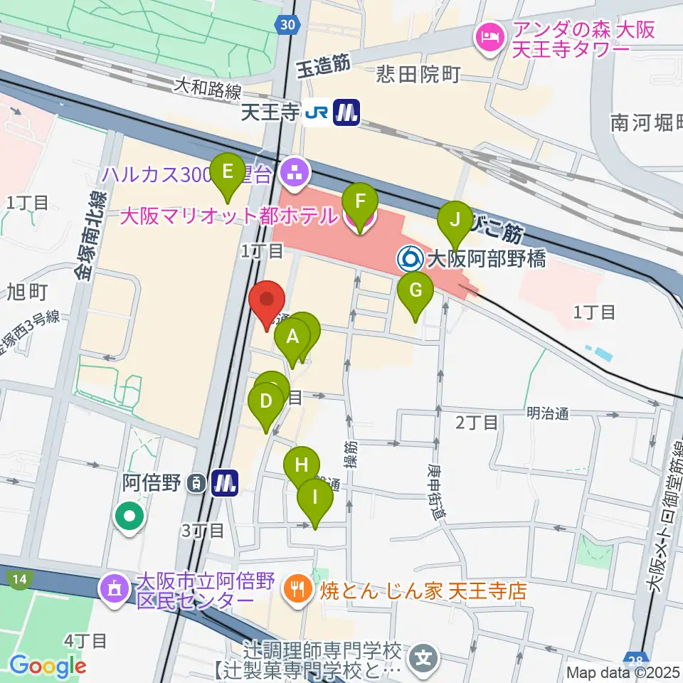 ワタナベ楽器店 音楽館周辺のホテル一覧地図