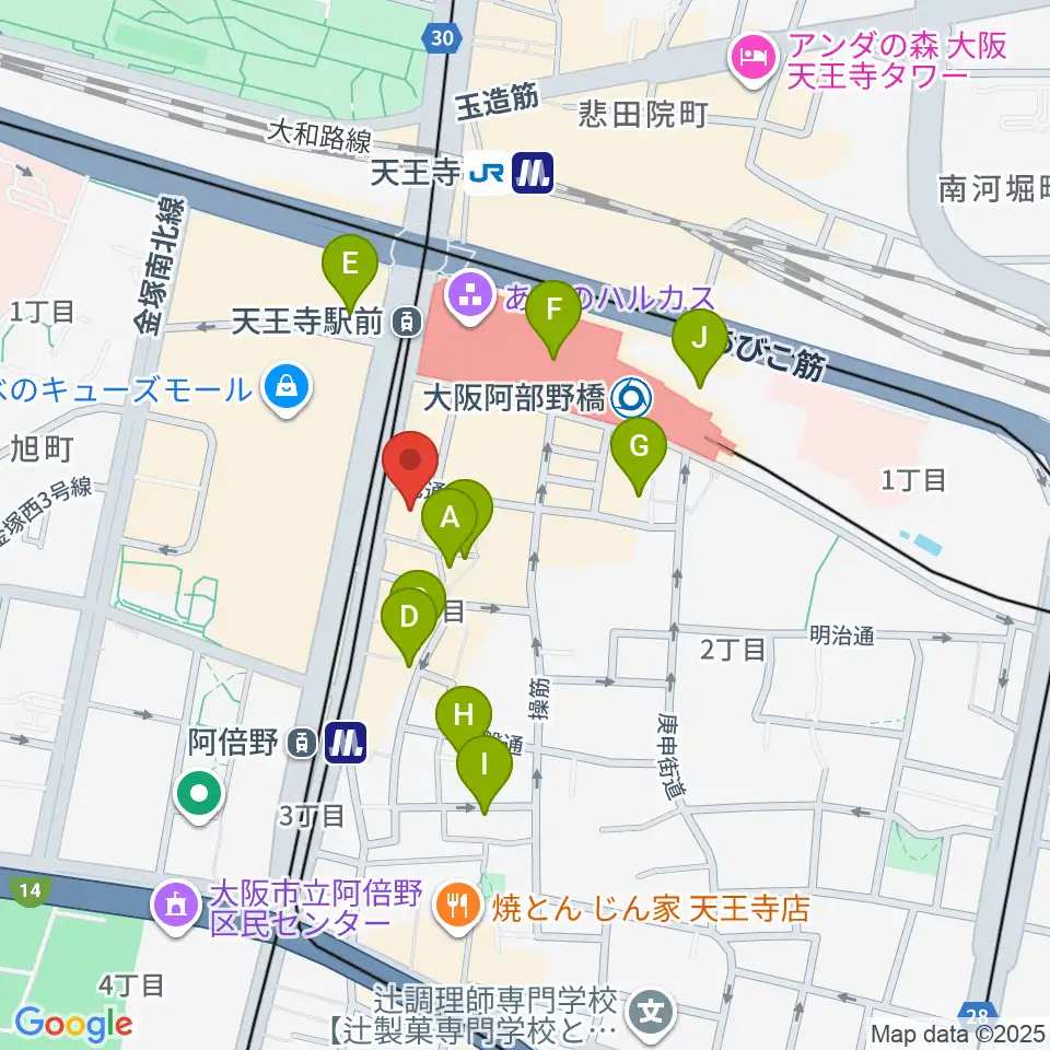 ワタナベ楽器店 音楽館周辺のホテル一覧地図