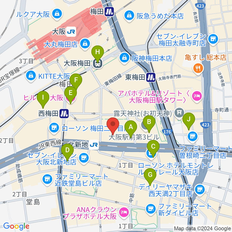 三木楽器ドラムセンター周辺のホテル一覧地図