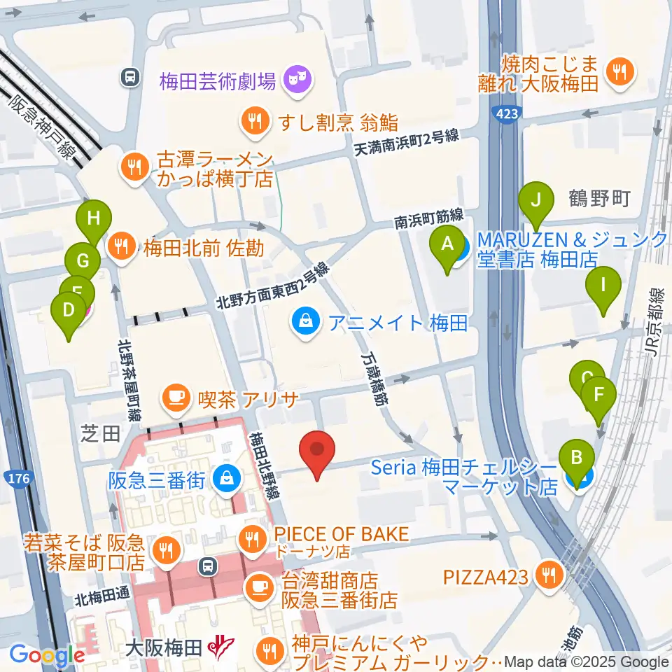 MIKIミュージックサロン梅田周辺のホテル一覧地図