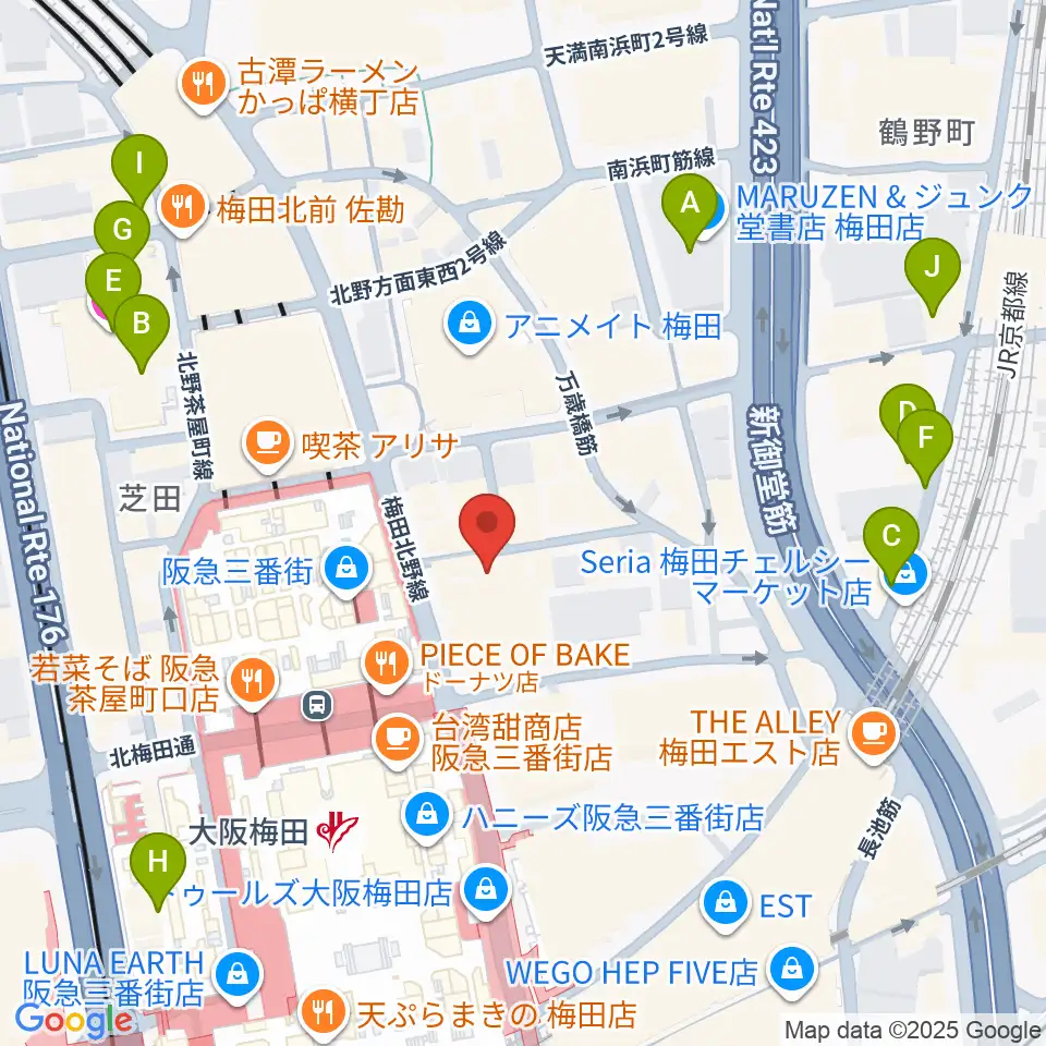 MIKIミュージックサロン梅田周辺のホテル一覧地図