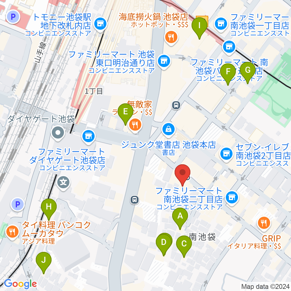 池袋mono周辺のホテル一覧地図