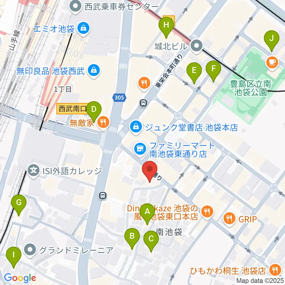 池袋mono周辺のホテル一覧地図