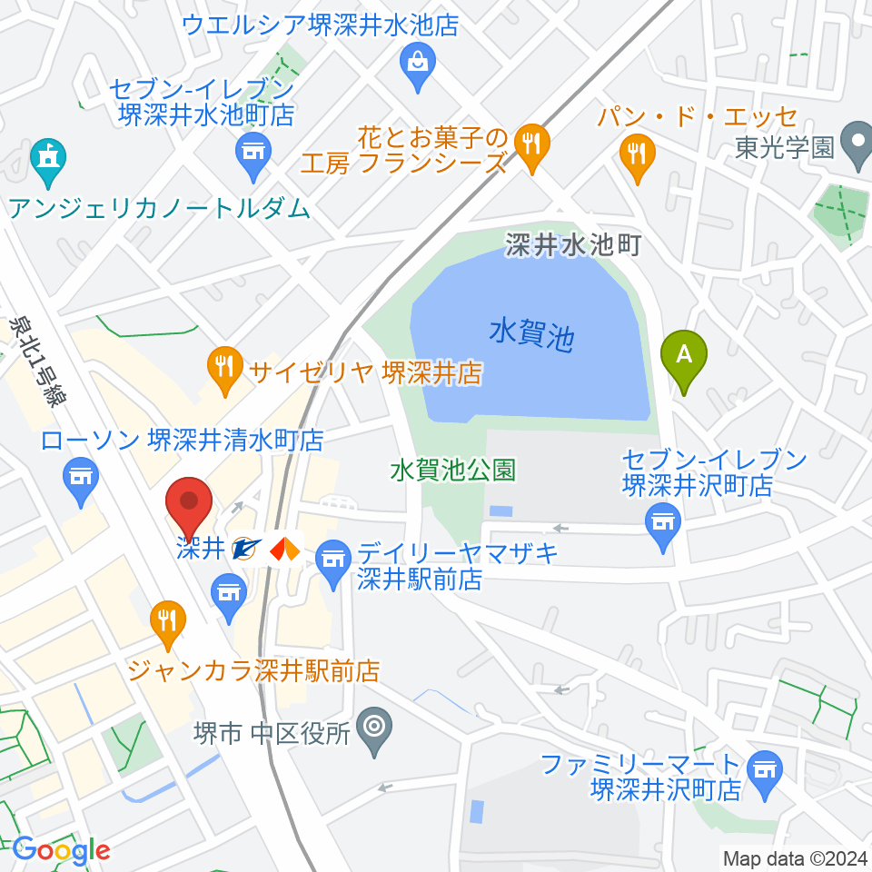 ベースオントップ深井駅前店周辺のホテル一覧地図