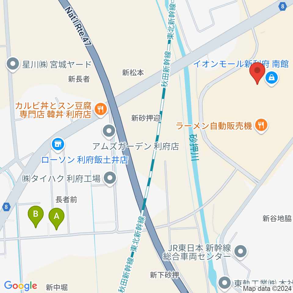 島村楽器イオンモール新利府 南館店周辺のホテル一覧地図