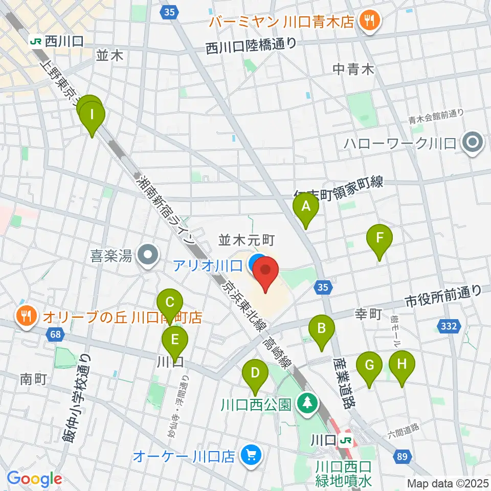 ヤマノミュージックサロン川口周辺のホテル一覧地図
