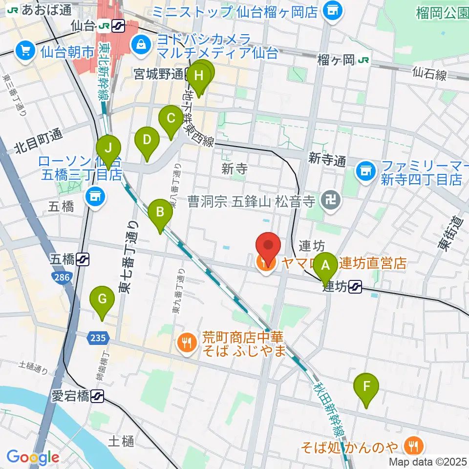 ハタケヤマ楽器周辺のホテル一覧地図