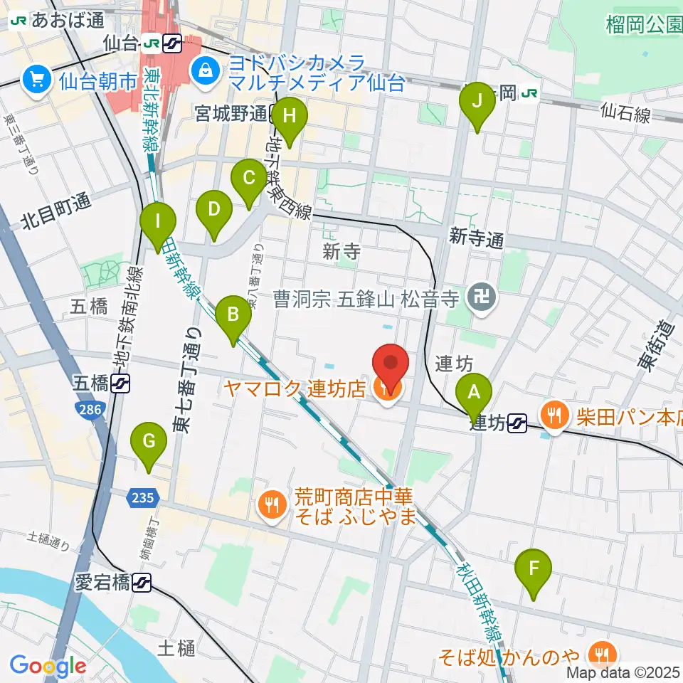 ハタケヤマ楽器周辺のホテル一覧地図